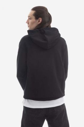 A.P.C. hanorac de bumbac Hoodie Larry bărbați, culoarea negru, cu glugă, uni COEIP.H27622-ROSEPALE