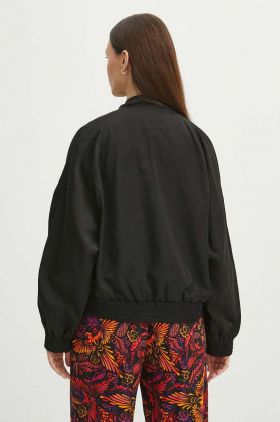 Medicine geaca bomber femei, culoarea negru, de tranzitie