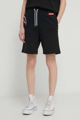 Sprayground pantaloni scurti din bumbac culoarea negru, cu imprimeu