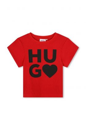 HUGO tricou copii culoarea rosu