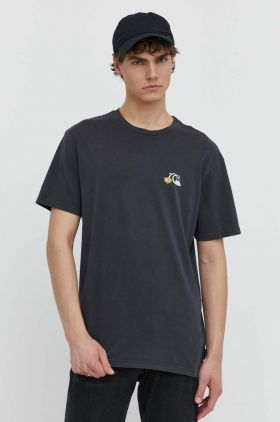 Quiksilver tricou din bumbac barbati, culoarea gri, cu imprimeu