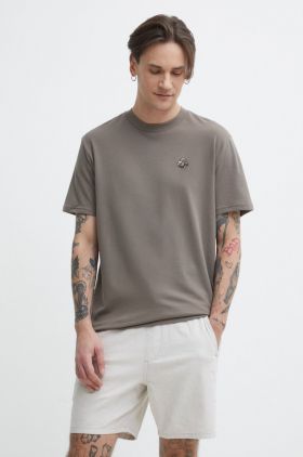 Hollister Co. tricou barbati, culoarea maro, cu imprimeu