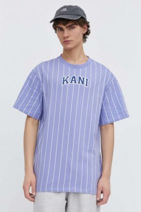 Karl Kani tricou din bumbac barbati, culoarea violet, modelator