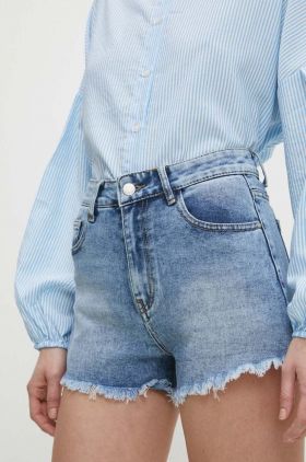 Answear Lab pantaloni scurti jeans femei, neted, high waist