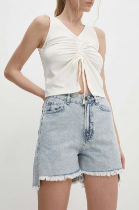 Answear Lab pantaloni scurti jeans femei, neted, high waist