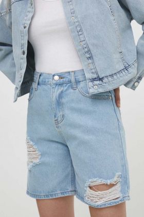 Answear Lab pantaloni scurti jeans femei, neted, high waist