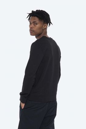 A.P.C. hanorac de bumbac Sweat Gaby bărbați, culoarea negru, cu imprimeu COECQ.H27609-HEATHEREDG