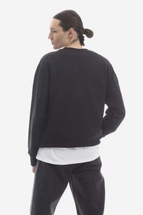 A.P.C. hanorac de bumbac Sweat Steve bărbați, culoarea negru, cu imprimeu COEIP.H27621-BLACK