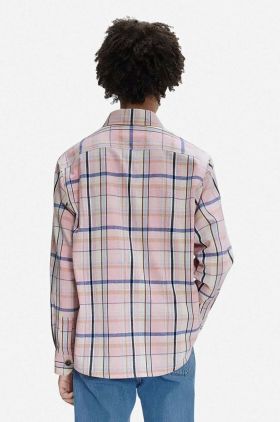 A.P.C. cămașă bărbați, cu guler clasic, regular COGBX.H02709-LIGHTBLUE