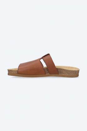 A.P.C. șlapi de piele Mules Gabriel bărbați, culoarea maro PXBAA.H51044-HAZELNUT