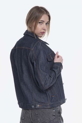 A.P.C. geacă din denim Blouson Brandy femei, culoarea bleumarin, de tranziție COZZI.F02268-INDIGO