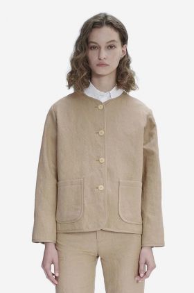 A.P.C. sacou de in culoarea bej, oversize, uni LIAEO.F02803-BEIGE