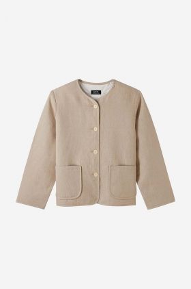 A.P.C. sacou de in culoarea bej, oversize, uni LIAEO.F02803-BEIGE