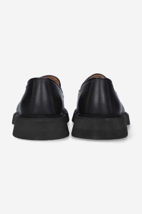 A.P.C. mocasini de piele femei, culoarea negru, cu toc plat PXBAA.F53276-BLACK