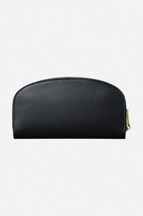 A.P.C. portofel de piele Demi Lune culoarea negru PXAWV.F63218-BLACK