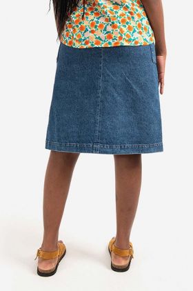 A.P.C. fustă din denim Jupe Anita midi, drept COETK.F06342-INDIGO