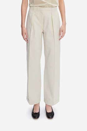 A.P.C. pantaloni de bumbac Grand Pantal Camila culoarea bej, drept, medium waist COEPY.F08401-ECRU