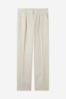 A.P.C. pantaloni de bumbac Grand Pantal Camila culoarea bej, drept, medium waist COEPY.F08401-ECRU