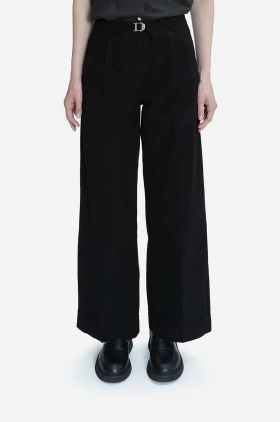 A.P.C. pantaloni de bumbac culoarea negru, drept, high waist COFAM.F08427-BLACK