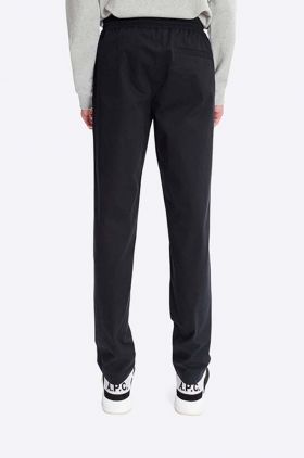 A.P.C. pantaloni de bumbac bărbați, culoarea negru, drept COERD.H08354-BLACK