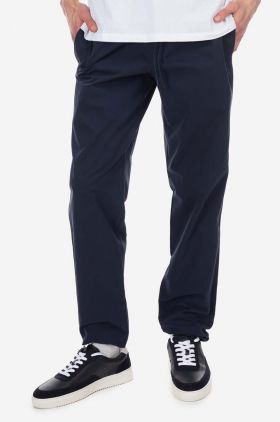 A.P.C. pantaloni de bumbac culoarea bleumarin, drept COGBM.H08354-MARINE