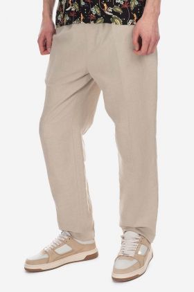 A.P.C. pantaloni din in culoarea bej, drept LIAEO.H08394-BEIGE