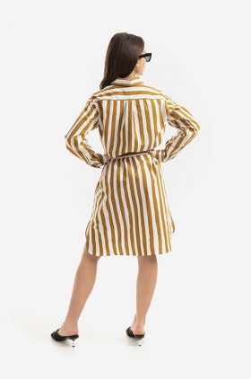 A.P.C. rochie din bumbac Robe Plaja culoarea galben, mini, drept COEUJ.F05943-MOUTARDE