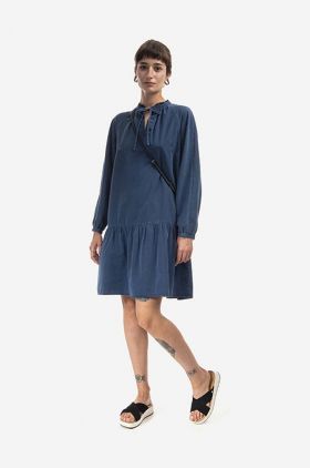 A.P.C. rochie culoarea bleumarin, mini, evazati COEYL.F05944-INDIGOWASH