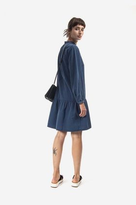 A.P.C. rochie culoarea bleumarin, mini, evazati COEYL.F05944-INDIGOWASH