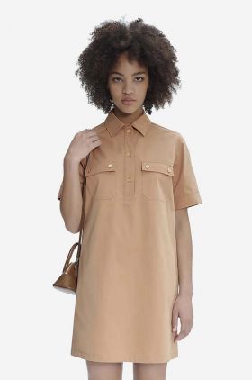 A.P.C. rochie din bumbac culoarea bej, mini, drept COGBM.F05953-BEIGE