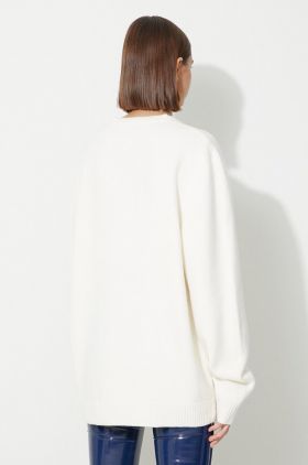 A.P.C. pulover de lână femei, culoarea alb, light