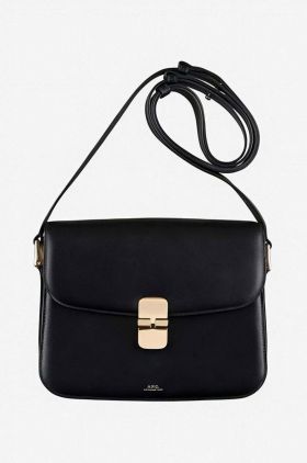 A.P.C. poșetă de piele Sac Grace Small culoarea negru