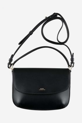 A.P.C. poșetă de piele culoarea negru PXAWV.F61629-BLACK