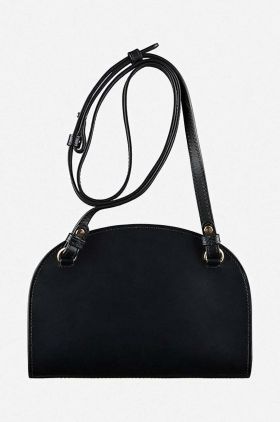 A.P.C. poșetă de piele Demi Lune culoarea negru PXAWV.F61596-BLACK