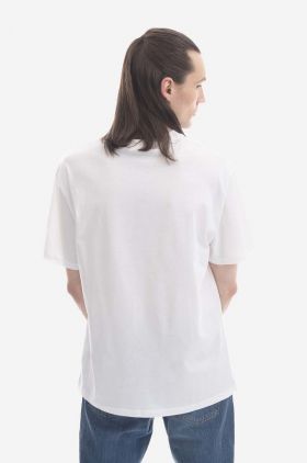 A.P.C. tricou din bumbac Kyle culoarea alb, cu imprimeu COEIO.H26929-WHITE