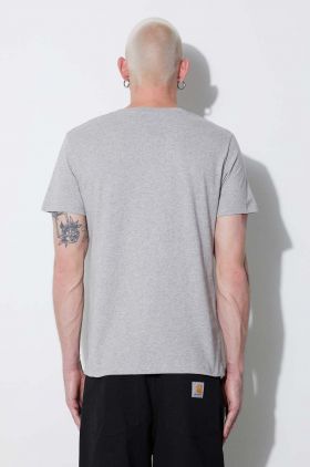 A.P.C. tricou din bumbac culoarea gri, cu imprimeu COEMV.H26058-GREY