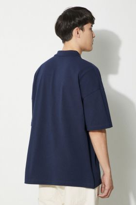 A.P.C. polo de bumbac polo antoine culoarea albastru marin, neted, COGWZ-H26212