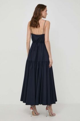 Ivy Oak rochie din bumbac culoarea bleumarin, maxi, evazați, IO117615