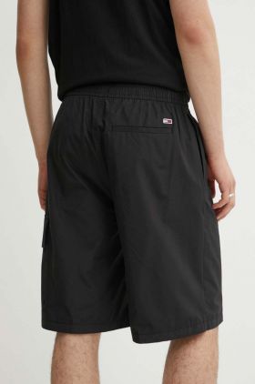 Tommy Jeans pantaloni scurți bărbați, culoarea negru, DM0DM18808