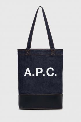 A.P.C. geanta tote axel culoarea albastru marin, CODDP-M61444