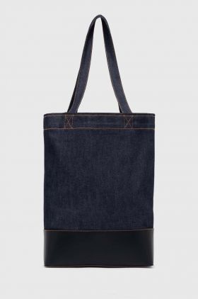 A.P.C. geanta tote axel culoarea albastru marin, CODDP-M61444