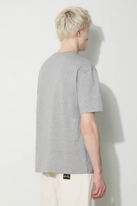 A.P.C. tricou din bumbac T-Shirt River bărbați, culoarea gri, cu imprimeu, COFDW.H26324.PLB