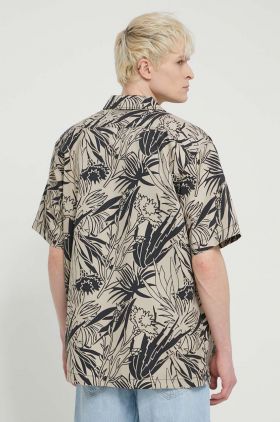 Dickies camasa MAX MEADOWS SHIRT SS barbati, culoarea bej, cu guler clasic, relaxed, DK0A4YS4