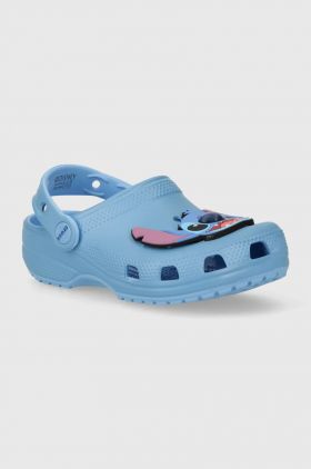 Crocs slapi copii STITCH CLASSIC CLOG culoarea turcoaz