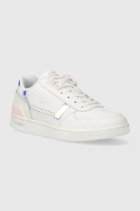 Lacoste sneakers din piele T-Clip Pastel Accent Leather culoarea alb, 47SFA0061