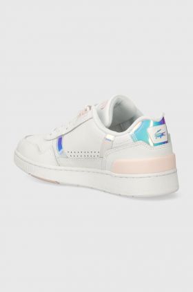 Lacoste sneakers din piele T-Clip Pastel Accent Leather culoarea alb, 47SFA0061