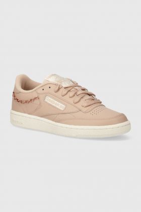 Reebok Classic sneakers din piele Club C 85 culoarea roz, 100074236