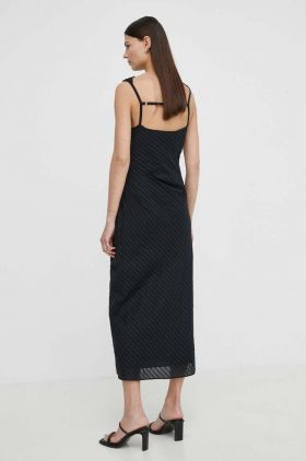 Samsoe Samsoe rochie din bumbac SAHIRA culoarea negru, maxi, drept, F24100120