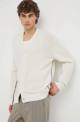 Samsoe Samsoe cardigan SAENZO barbati, culoarea bej, M24100092