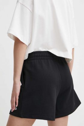 HUGO pantaloni scurți din bumbac culoarea negru, uni, high waist, 50516269